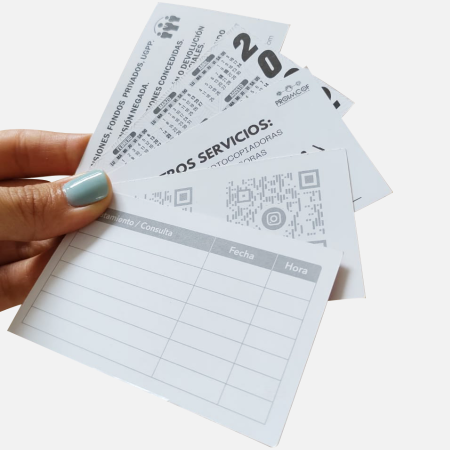 Tarjetas de presentación con calendario