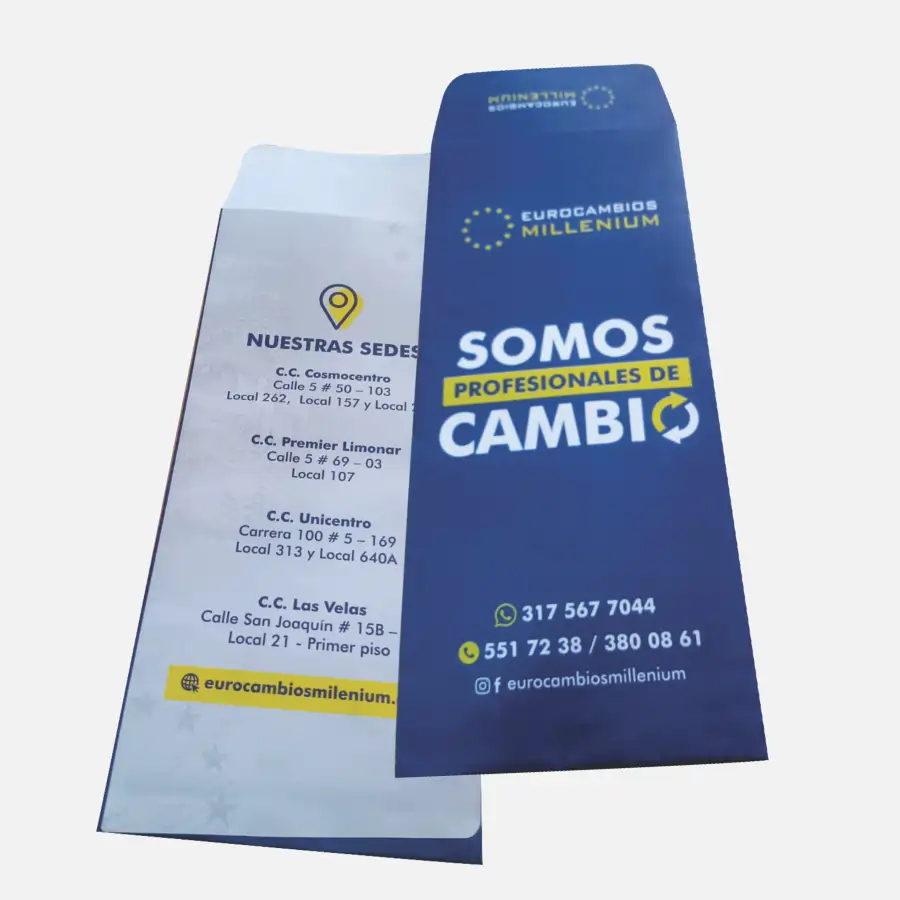 Sobres para Billetes y Dinero